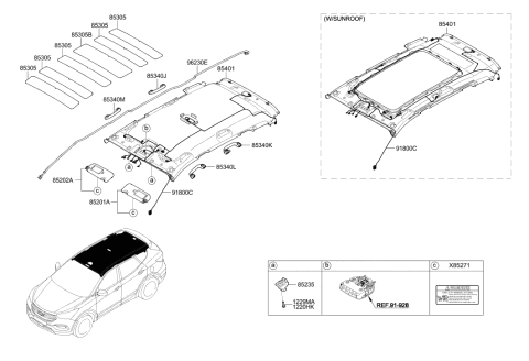 2020 Hyundai Palisade Handle Assembly-Roof Assist Front Diagram for 853403S000OM
