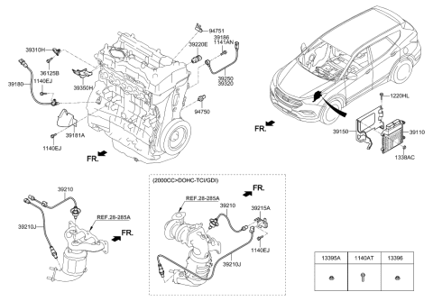 2000 Hyundai Santa Fe Bolt-FLANGE Diagram for 1140306127K