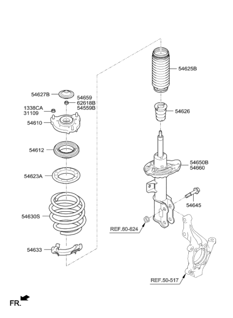 2023 Hyundai Santa Fe Hybrid Spring-Front Diagram for 54630C2013