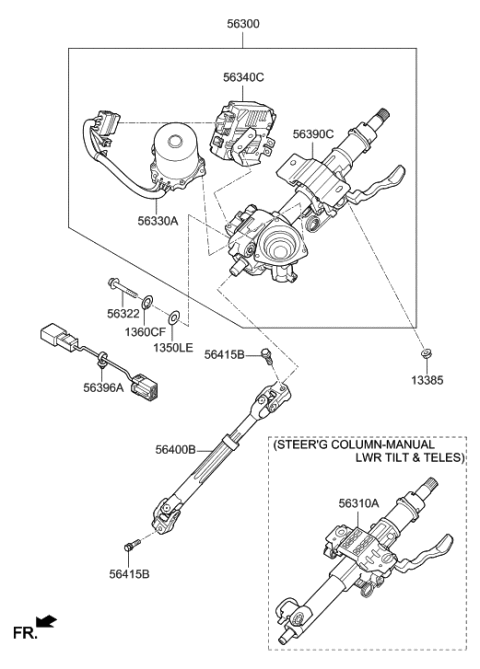 2022 Hyundai Tucson  Controller Assembly-Mdps Diagram for 56340C2500