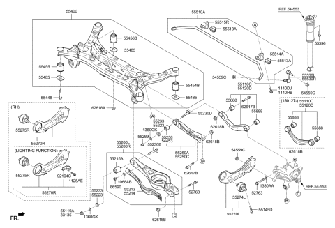 2022 Hyundai Tucson  Bar Assembly-Rear Stabilizer Diagram for 55500C1100