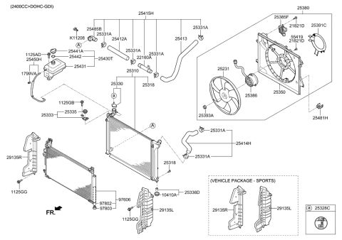 2022 Hyundai Tucson  Radiator Assembly Diagram for 25310C2000