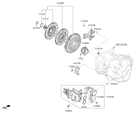 2022 Hyundai Tucson  Actuator Assembly-Clutch(1) Diagram for 414702D111