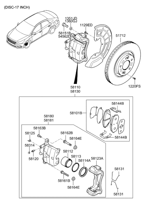 2022 Hyundai Tucson  Spring-Pad Diagram for 58144D4200