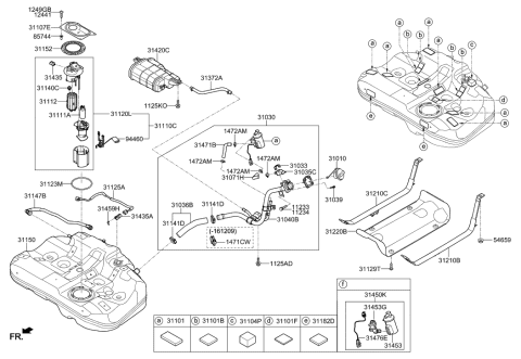 2022 Hyundai Tucson  Band Assembly-Fuel Tank LH Diagram for 31210C2500