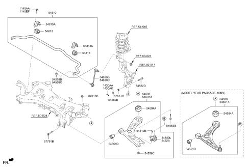 2023 Hyundai Santa Fe Hybrid  Bar Assembly-Front Stabilizer Diagram for 54810C1000