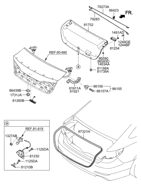 2023 Hyundai Santa Fe Hybrid  Bumper-Overslam Diagram for 811883Q000