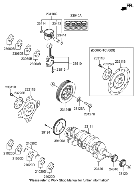 2022 Hyundai Tucson  Wheel-Crank Shaft Position Sensor Diagram for 391902G010