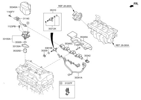 2022 Hyundai Tucson  Injector Assembly-Fuel Diagram for 353102B120