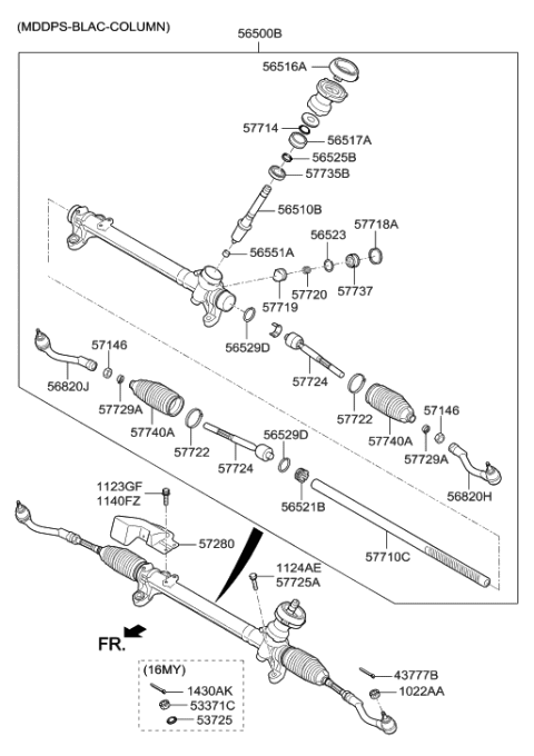 2022 Hyundai Tucson  Yoke Assembly-Rack Support Diagram for 57719C2000