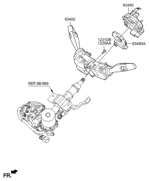 2022 Hyundai Tucson Angular Velocity Sensor Diagram for 934801Y000