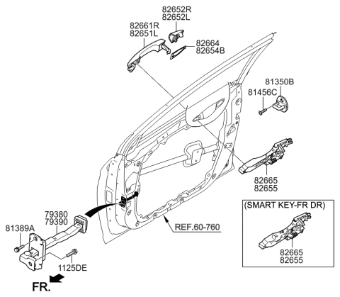 2023 Hyundai Santa Fe Hybrid  Door Handle Assembly, Exterior, Right Diagram for 82661C1110