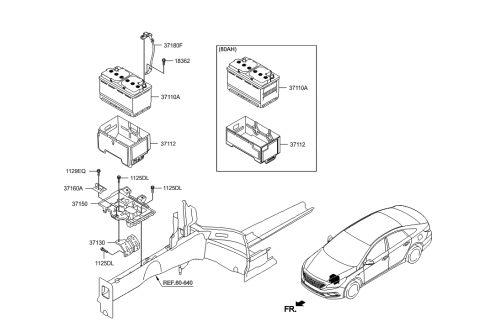 2022 Hyundai Tucson Tray Assembly-Battery Diagram for 37150C1000