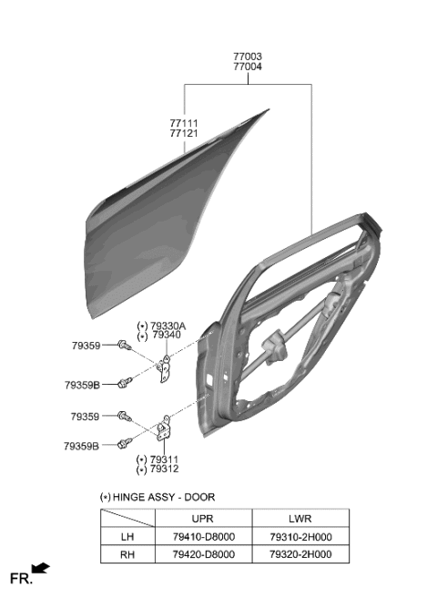 2011 Hyundai Accent Panel Assembly-Rear Door, LH Diagram for 77003AA000
