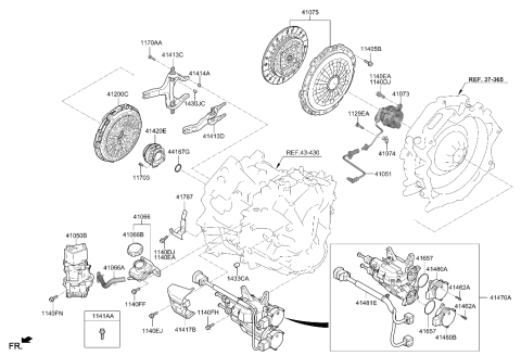 2008 Hyundai Accent  Actuator Assembly-Clutch(1) Diagram for 414702B001