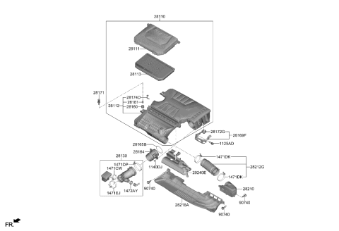 2013 Hyundai Accent  Filter-Air Cleaner Diagram for 28113BY100