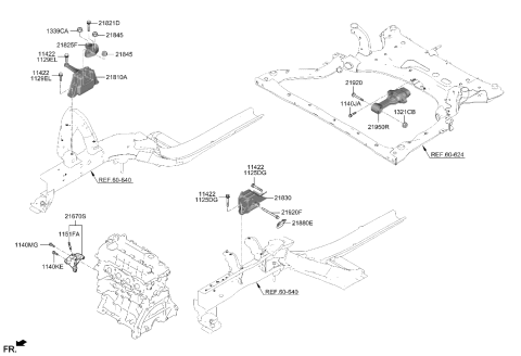2008 Hyundai Accent  Stud Diagram for 2161103000