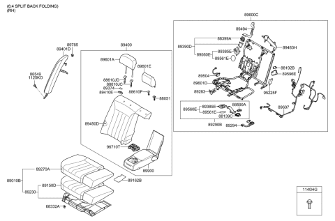 2016 Hyundai Tucson Guide Assembly-HEADREST With Lever Diagram for 893703M300RY