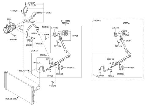 2015 Hyundai Tucson Expansion Valve Assembly Diagram for 976263M000