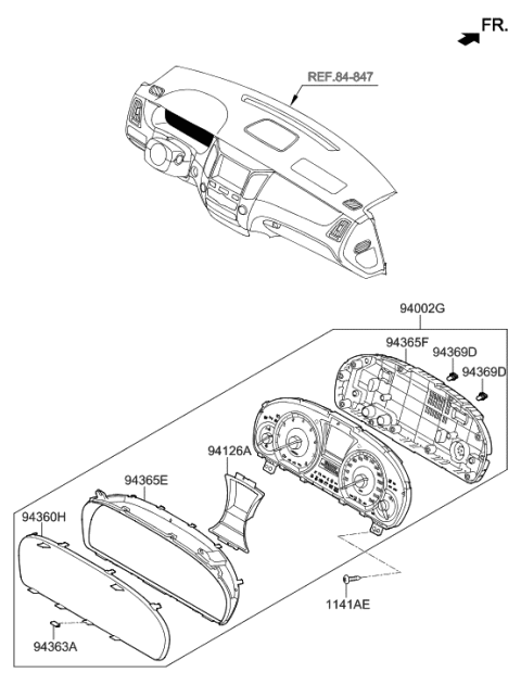 2016 Hyundai Tucson  Plate-Decoration Diagram for 943613N000