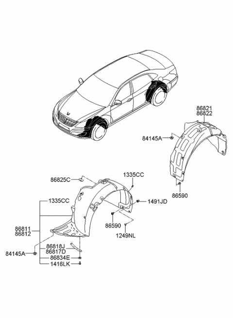 2016 Hyundai Tucson  Guard-Rear Wheel, Rh Diagram for 868223N000