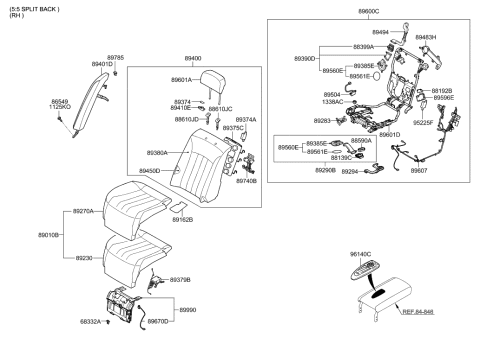 2017 Hyundai Tucson Bush-Front Seat T.E.D Rubber Diagram for 885903N000