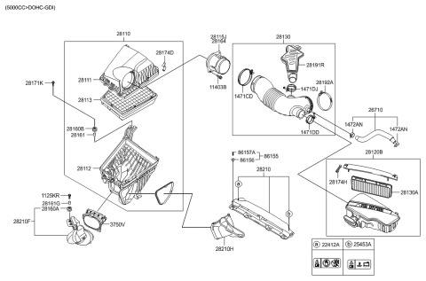 2017 Hyundai Tucson  Clamp-Hose Diagram for 281923M060