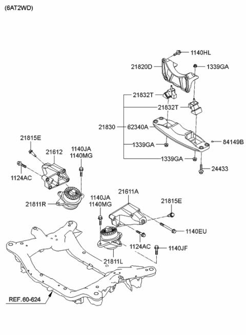 2015 Hyundai Tucson Insulator-Hydraulic, LH Diagram for 218123N900