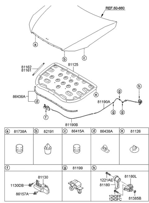 2015 Hyundai Tucson  Pad-Hood Insulating Diagram for 811253N000