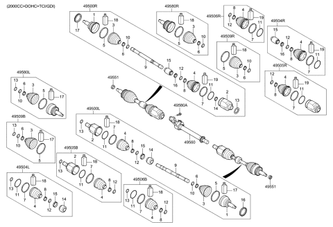 2022 Hyundai Tucson Boot Kit-Front Axle Wheel Side, LH Diagram for 49581C1330
