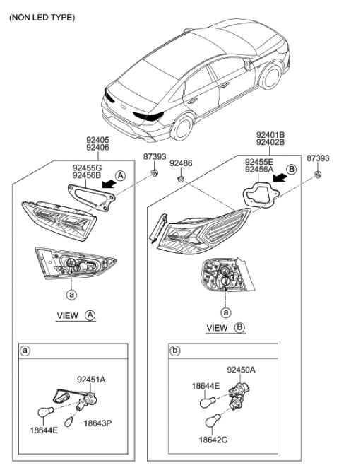 2022 Hyundai Tucson Lamp Assembly-Rear Combination Inside, RH Diagram for 92404C2500