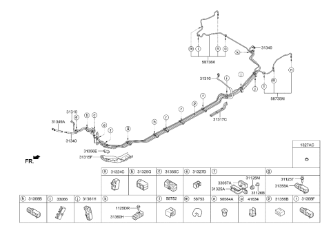 2023 Hyundai Tucson  Clamp-Fuel Tube Diagram for 31325C1000