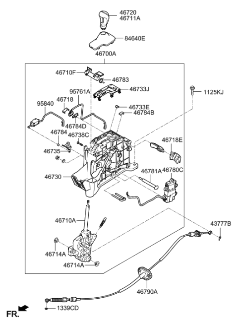 2022 Hyundai Tucson  Bracket Assembly-Shift Lever Diagram for 46730C1200
