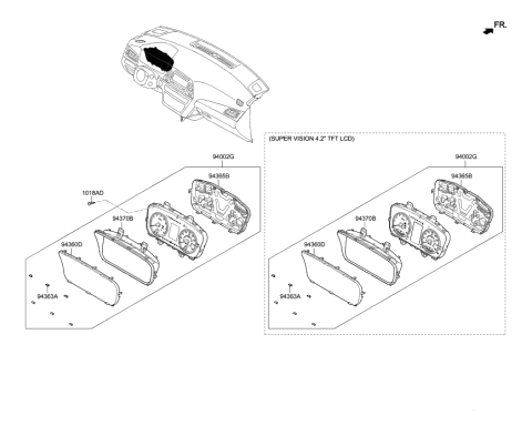 2023 Hyundai Tucson  Cover-Cushion Diagram for 94363C2600