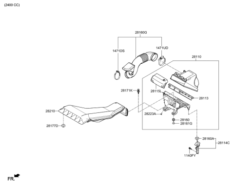 2022 Hyundai Tucson  Clamp-Hose Diagram for 1471608300