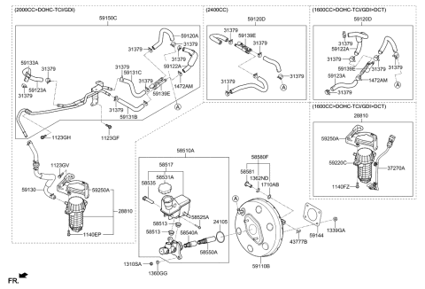 2023 Hyundai Tucson  Hose-Brake Booster Vacuum Diagram for 59131C1450
