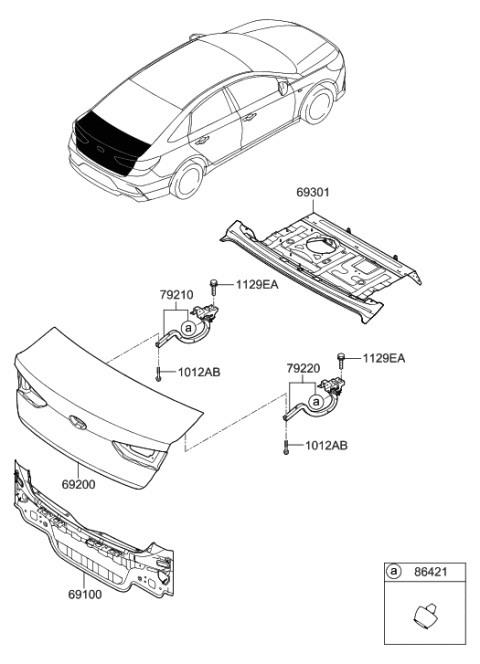 2023 Hyundai Tucson Panel Assembly-Trunk Lid Diagram for 69200C2500