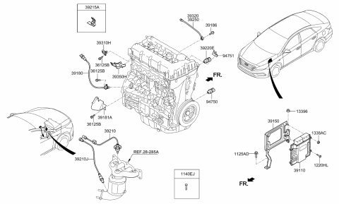 2023 Hyundai Tucson Hanger-Engine, Rear Diagram for 223422B701