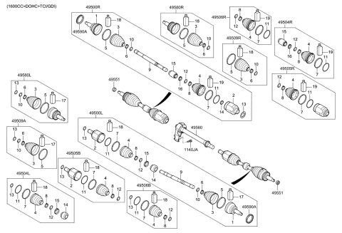 2023 Hyundai Tucson  Shaft Assembly-Drive, LH Diagram for 49500C1330