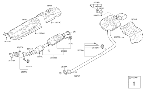 2023 Hyundai Tucson  Rear Muffler Assembly Diagram for 28710C2750