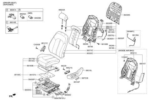 2022 Hyundai Tucson Motor Assembly-Slide Diagram for 88581C1100