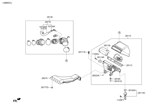 2022 Hyundai Tucson Cover-Element Diagram for 28115D4510