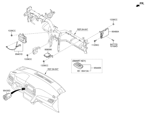 2022 Hyundai Tucson  SWTICH Assembly-Button Start Diagram for 95430C2550ZL5