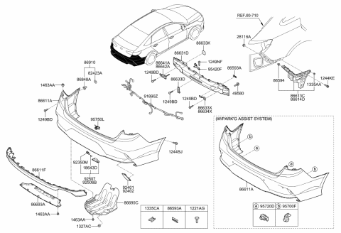 2023 Hyundai Tucson Cover-Rear Bumper Under Diagram for 86697C2700