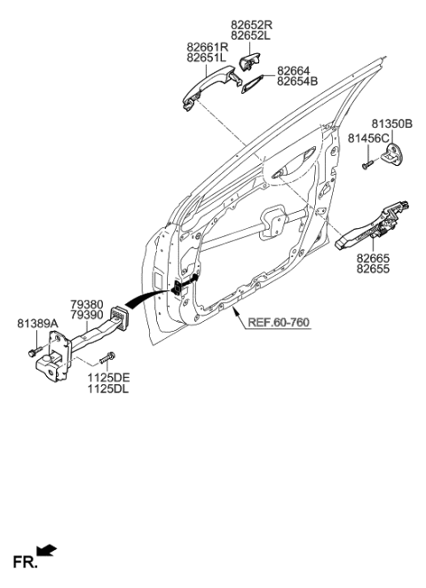 2022 Hyundai Tucson  Cover-Front Door Outside Handle LH Diagram for 82652C1010