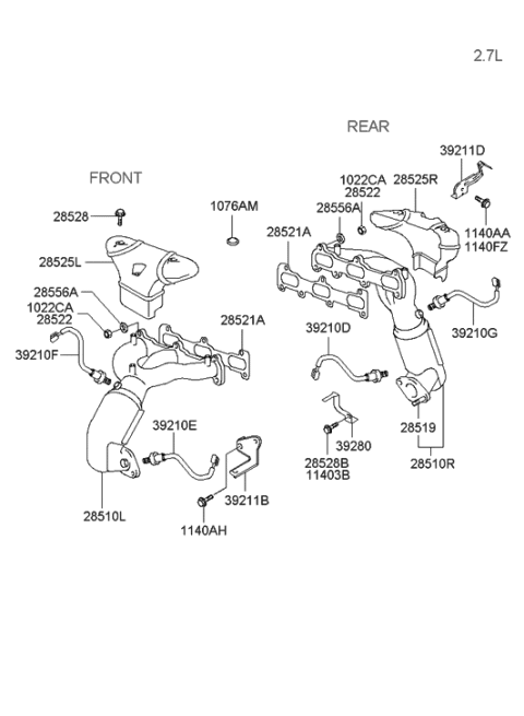 2015 Hyundai Santa Fe  Protector-Heat, RH Diagram for 2852537360