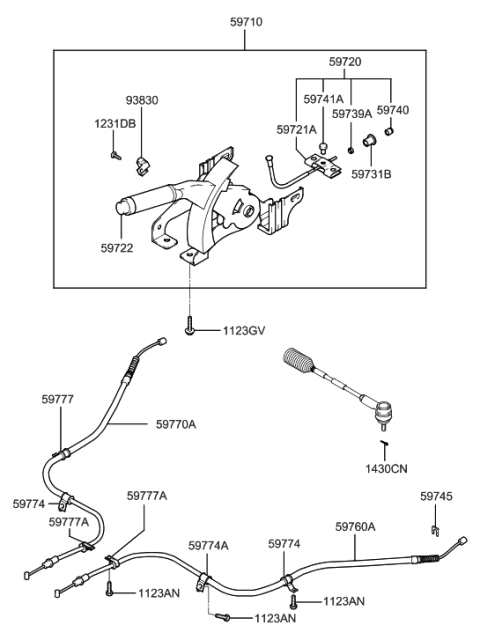 2015 Hyundai Santa Fe  Switch Assembly-Park Brake Diagram for 938303A000