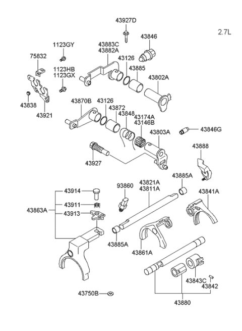 2013 Hyundai Santa Fe  Shaft Assembly-Control Diagram for 4388028600