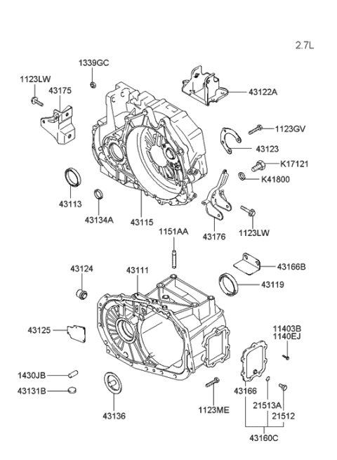 2010 Hyundai Santa Fe Cover-Under Diagram for 4316639910