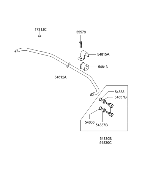 2012 Hyundai Santa Fe  Bush-Stabilizer Bar Diagram for 548132C001
